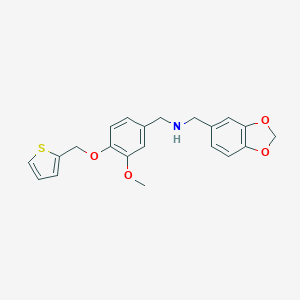 molecular formula C21H21NO4S B511120 1-(1,3-benzodioxol-5-yl)-N-[3-methoxy-4-(thiophen-2-ylmethoxy)benzyl]methanamine CAS No. 892587-87-0