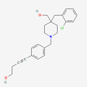 molecular formula C24H28ClNO2 B5111235 4-(4-{[4-(2-chlorobenzyl)-4-(hydroxymethyl)-1-piperidinyl]methyl}phenyl)-3-butyn-1-ol 