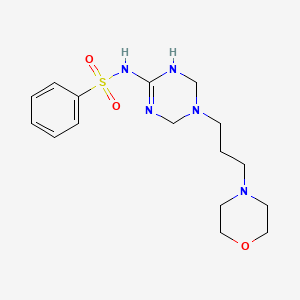 molecular formula C16H25N5O3S B5111263 N-{5-[3-(4-morpholinyl)propyl]-1,4,5,6-tetrahydro-1,3,5-triazin-2-yl}benzenesulfonamide 