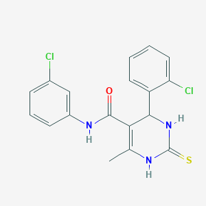molecular formula C18H15Cl2N3OS B5111275 4-(2-chlorophenyl)-N-(3-chlorophenyl)-6-methyl-2-thioxo-1,2,3,4-tetrahydro-5-pyrimidinecarboxamide 