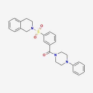 molecular formula C26H27N3O3S B5111306 2-({3-[(4-phenyl-1-piperazinyl)carbonyl]phenyl}sulfonyl)-1,2,3,4-tetrahydroisoquinoline 