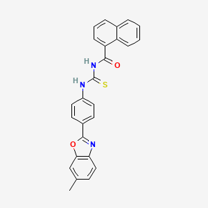 molecular formula C26H19N3O2S B5111313 N-({[4-(6-methyl-1,3-benzoxazol-2-yl)phenyl]amino}carbonothioyl)-1-naphthamide 