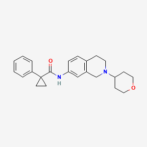 molecular formula C24H28N2O2 B5111343 1-phenyl-N-[2-(tetrahydro-2H-pyran-4-yl)-1,2,3,4-tetrahydro-7-isoquinolinyl]cyclopropanecarboxamide 
