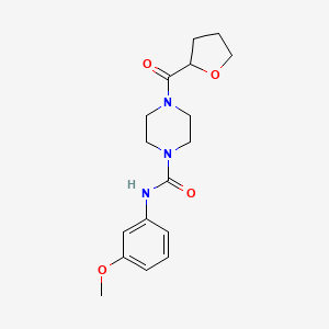 molecular formula C17H23N3O4 B5111372 N-(3-methoxyphenyl)-4-(tetrahydro-2-furanylcarbonyl)-1-piperazinecarboxamide 