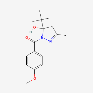 molecular formula C16H22N2O3 B5111381 5-tert-butyl-1-(4-methoxybenzoyl)-3-methyl-4,5-dihydro-1H-pyrazol-5-ol 