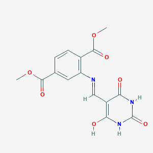 molecular formula C15H13N3O7 B5111385 dimethyl 2-{[(2,4,6-trioxotetrahydro-5(2H)-pyrimidinylidene)methyl]amino}terephthalate 