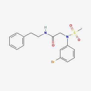 molecular formula C17H19BrN2O3S B5111390 N~2~-(3-bromophenyl)-N~2~-(methylsulfonyl)-N~1~-(2-phenylethyl)glycinamide 