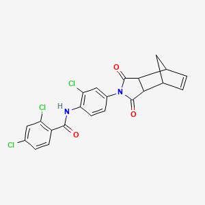 molecular formula C22H15Cl3N2O3 B5111398 2,4-dichloro-N-[2-chloro-4-(3,5-dioxo-4-azatricyclo[5.2.1.0~2,6~]dec-8-en-4-yl)phenyl]benzamide 