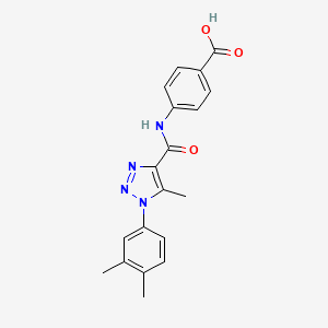 molecular formula C19H18N4O3 B5111402 4-({[1-(3,4-dimethylphenyl)-5-methyl-1H-1,2,3-triazol-4-yl]carbonyl}amino)benzoic acid 