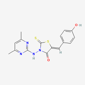 molecular formula C16H14N4O2S2 B5111410 3-[(4,6-dimethyl-2-pyrimidinyl)amino]-5-(4-hydroxybenzylidene)-2-thioxo-1,3-thiazolidin-4-one 