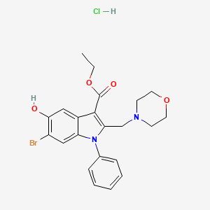 molecular formula C22H24BrClN2O4 B5111433 ethyl 6-bromo-5-hydroxy-2-(4-morpholinylmethyl)-1-phenyl-1H-indole-3-carboxylate hydrochloride CAS No. 88461-88-5