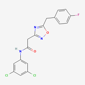 molecular formula C17H12Cl2FN3O2 B5111436 N-(3,5-dichlorophenyl)-2-[5-(4-fluorobenzyl)-1,2,4-oxadiazol-3-yl]acetamide 