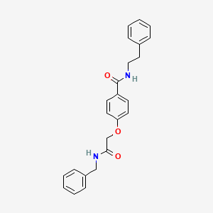 molecular formula C24H24N2O3 B5111456 4-[2-(benzylamino)-2-oxoethoxy]-N-(2-phenylethyl)benzamide 