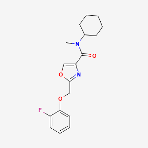 molecular formula C18H21FN2O3 B5111484 N-cyclohexyl-2-[(2-fluorophenoxy)methyl]-N-methyl-1,3-oxazole-4-carboxamide 