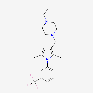molecular formula C20H26F3N3 B5111504 1-({2,5-dimethyl-1-[3-(trifluoromethyl)phenyl]-1H-pyrrol-3-yl}methyl)-4-ethylpiperazine 