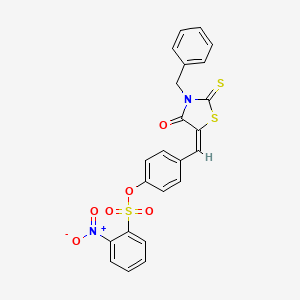 molecular formula C23H16N2O6S3 B5111513 4-[(3-benzyl-4-oxo-2-thioxo-1,3-thiazolidin-5-ylidene)methyl]phenyl 2-nitrobenzenesulfonate 