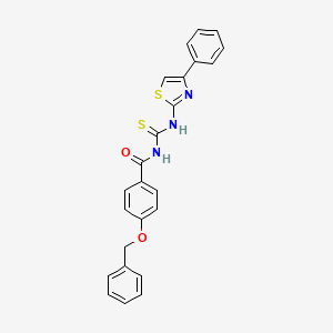 4-(benzyloxy)-N-{[(4-phenyl-1,3-thiazol-2-yl)amino]carbonothioyl}benzamide