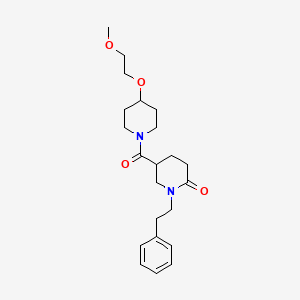 molecular formula C22H32N2O4 B5111545 5-{[4-(2-methoxyethoxy)-1-piperidinyl]carbonyl}-1-(2-phenylethyl)-2-piperidinone 