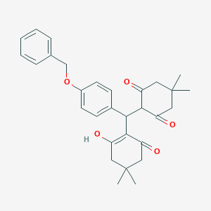 molecular formula C30H34O5 B5111556 2-[[4-(benzyloxy)phenyl](2-hydroxy-4,4-dimethyl-6-oxo-1-cyclohexen-1-yl)methyl]-5,5-dimethyl-1,3-cyclohexanedione 