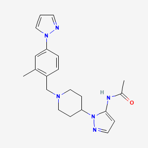 molecular formula C21H26N6O B5111596 N-(1-{1-[2-methyl-4-(1H-pyrazol-1-yl)benzyl]-4-piperidinyl}-1H-pyrazol-5-yl)acetamide 