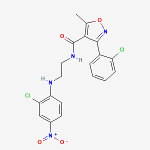 molecular formula C19H16Cl2N4O4 B5111611 N-{2-[(2-chloro-4-nitrophenyl)amino]ethyl}-3-(2-chlorophenyl)-5-methyl-4-isoxazolecarboxamide 