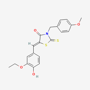 molecular formula C20H19NO4S2 B5111615 5-(3-ethoxy-4-hydroxybenzylidene)-3-(4-methoxybenzyl)-2-thioxo-1,3-thiazolidin-4-one 