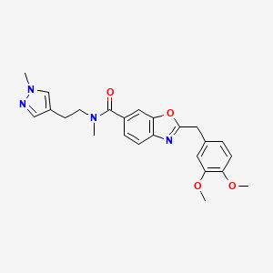 2-(3,4-dimethoxybenzyl)-N-methyl-N-[2-(1-methyl-1H-pyrazol-4-yl)ethyl]-1,3-benzoxazole-6-carboxamide