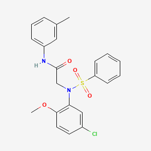 molecular formula C22H21ClN2O4S B5111627 N~2~-(5-chloro-2-methoxyphenyl)-N~1~-(3-methylphenyl)-N~2~-(phenylsulfonyl)glycinamide 
