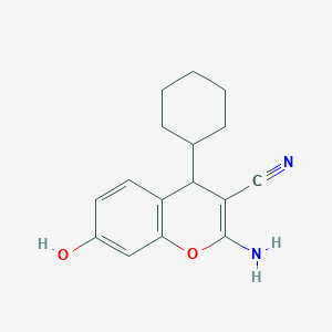 molecular formula C16H18N2O2 B5111638 2-amino-4-cyclohexyl-7-hydroxy-4H-chromene-3-carbonitrile 