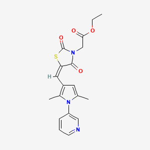 molecular formula C19H19N3O4S B5111654 ethyl (5-{[2,5-dimethyl-1-(3-pyridinyl)-1H-pyrrol-3-yl]methylene}-2,4-dioxo-1,3-thiazolidin-3-yl)acetate 