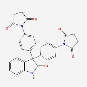 molecular formula C28H21N3O5 B5111659 1,1'-[(2-oxo-2,3-dihydro-1H-indole-3,3-diyl)di-4,1-phenylene]di(2,5-pyrrolidinedione) 