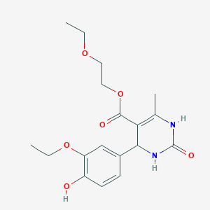 molecular formula C18H24N2O6 B5111694 2-ethoxyethyl 4-(3-ethoxy-4-hydroxyphenyl)-6-methyl-2-oxo-1,2,3,4-tetrahydro-5-pyrimidinecarboxylate 