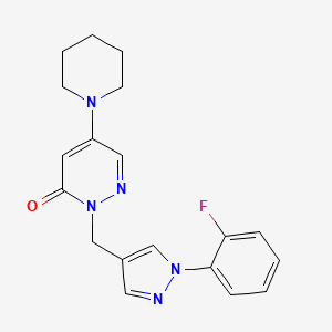 molecular formula C19H20FN5O B5111728 2-{[1-(2-fluorophenyl)-1H-pyrazol-4-yl]methyl}-5-(1-piperidinyl)-3(2H)-pyridazinone 