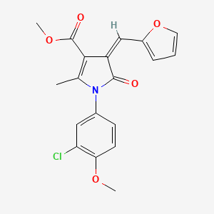 molecular formula C19H16ClNO5 B5111763 methyl 1-(3-chloro-4-methoxyphenyl)-4-(2-furylmethylene)-2-methyl-5-oxo-4,5-dihydro-1H-pyrrole-3-carboxylate 