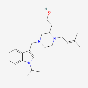 molecular formula C23H35N3O B5111802 2-[4-[(1-isopropyl-1H-indol-3-yl)methyl]-1-(3-methyl-2-buten-1-yl)-2-piperazinyl]ethanol 
