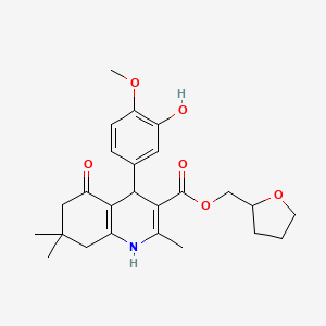 molecular formula C25H31NO6 B5111818 tetrahydro-2-furanylmethyl 4-(3-hydroxy-4-methoxyphenyl)-2,7,7-trimethyl-5-oxo-1,4,5,6,7,8-hexahydro-3-quinolinecarboxylate 
