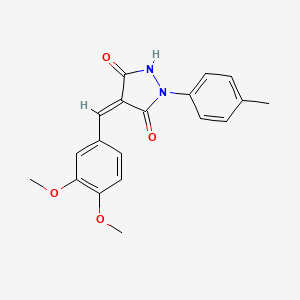 molecular formula C19H18N2O4 B5111826 4-(3,4-dimethoxybenzylidene)-1-(4-methylphenyl)-3,5-pyrazolidinedione 