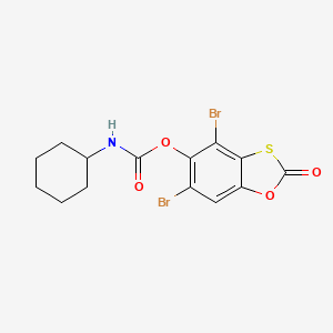 molecular formula C14H13Br2NO4S B5111838 4,6-dibromo-2-oxo-1,3-benzoxathiol-5-yl cyclohexylcarbamate 
