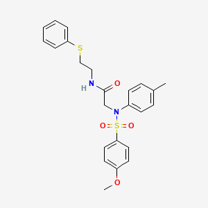 molecular formula C24H26N2O4S2 B5111883 N~2~-[(4-methoxyphenyl)sulfonyl]-N~2~-(4-methylphenyl)-N~1~-[2-(phenylthio)ethyl]glycinamide 