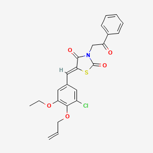 molecular formula C23H20ClNO5S B5111890 5-[4-(allyloxy)-3-chloro-5-ethoxybenzylidene]-3-(2-oxo-2-phenylethyl)-1,3-thiazolidine-2,4-dione 