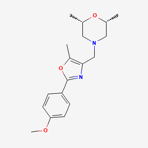 molecular formula C18H24N2O3 B5111891 (2R*,6S*)-4-{[2-(4-methoxyphenyl)-5-methyl-1,3-oxazol-4-yl]methyl}-2,6-dimethylmorpholine 