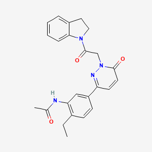 molecular formula C24H24N4O3 B5111907 N-(5-{1-[2-(2,3-dihydro-1H-indol-1-yl)-2-oxoethyl]-6-oxo-1,6-dihydro-3-pyridazinyl}-2-ethylphenyl)acetamide 