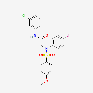 molecular formula C22H20ClFN2O4S B5111922 N~1~-(3-chloro-4-methylphenyl)-N~2~-(4-fluorophenyl)-N~2~-[(4-methoxyphenyl)sulfonyl]glycinamide 