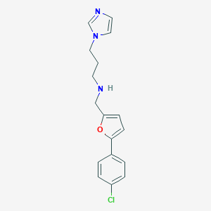 molecular formula C17H18ClN3O B511195 N-{[5-(4-chlorophenyl)-2-furyl]methyl}-N-[3-(1H-imidazol-1-yl)propyl]amine CAS No. 940358-24-7