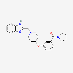 molecular formula C24H28N4O2 B5111982 2-({4-[3-(1-pyrrolidinylcarbonyl)phenoxy]-1-piperidinyl}methyl)-1H-benzimidazole 