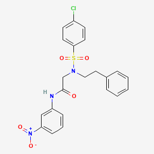 molecular formula C22H20ClN3O5S B5111989 N~2~-[(4-chlorophenyl)sulfonyl]-N~1~-(3-nitrophenyl)-N~2~-(2-phenylethyl)glycinamide 