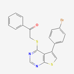 molecular formula C20H13BrN2OS2 B5112020 2-{[5-(4-bromophenyl)thieno[2,3-d]pyrimidin-4-yl]thio}-1-phenylethanone 