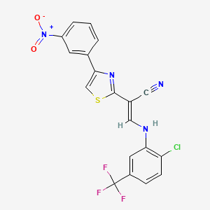 3-{[2-chloro-5-(trifluoromethyl)phenyl]amino}-2-[4-(3-nitrophenyl)-1,3-thiazol-2-yl]acrylonitrile