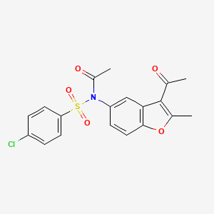 N-(3-acetyl-2-methyl-1-benzofuran-5-yl)-N-[(4-chlorophenyl)sulfonyl]acetamide