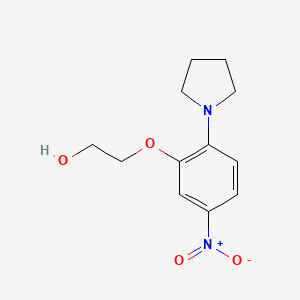 molecular formula C12H16N2O4 B5112123 2-[5-nitro-2-(1-pyrrolidinyl)phenoxy]ethanol 